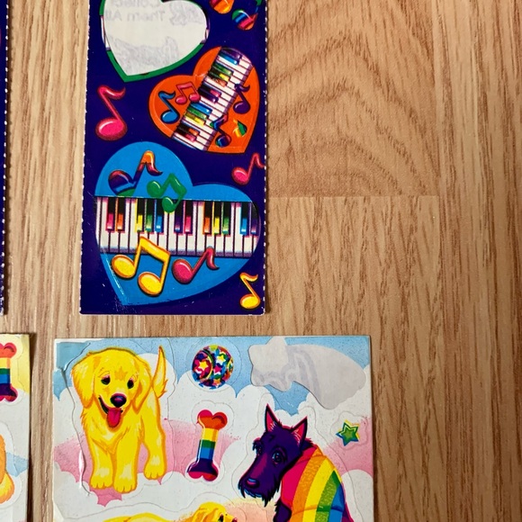 Vintage Lisa Frank Heart Piano & Dogs Stickers - Picture 5 of 9
